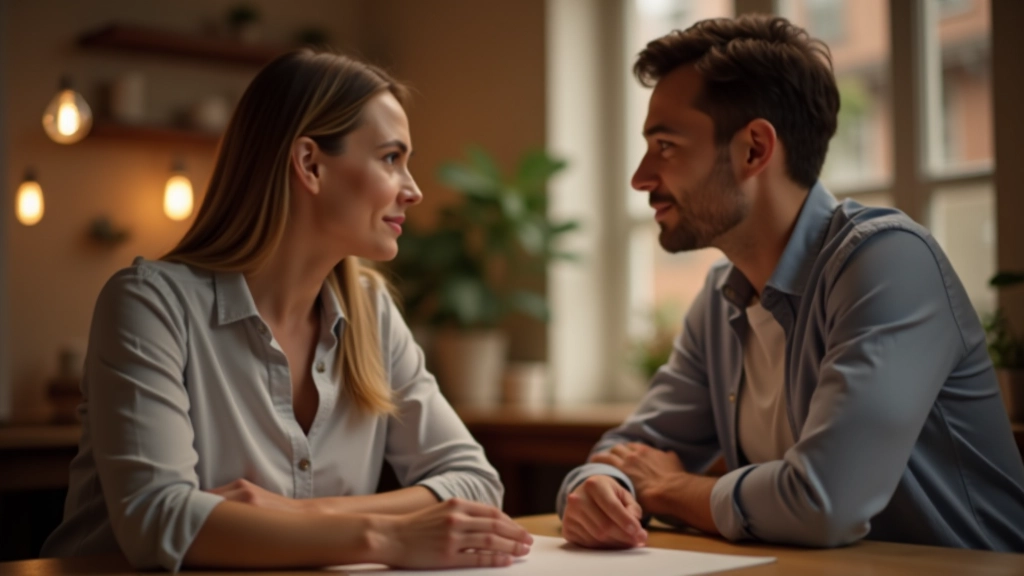 Dva lidé v konstruktivní komunikaci, seděním si navzájem